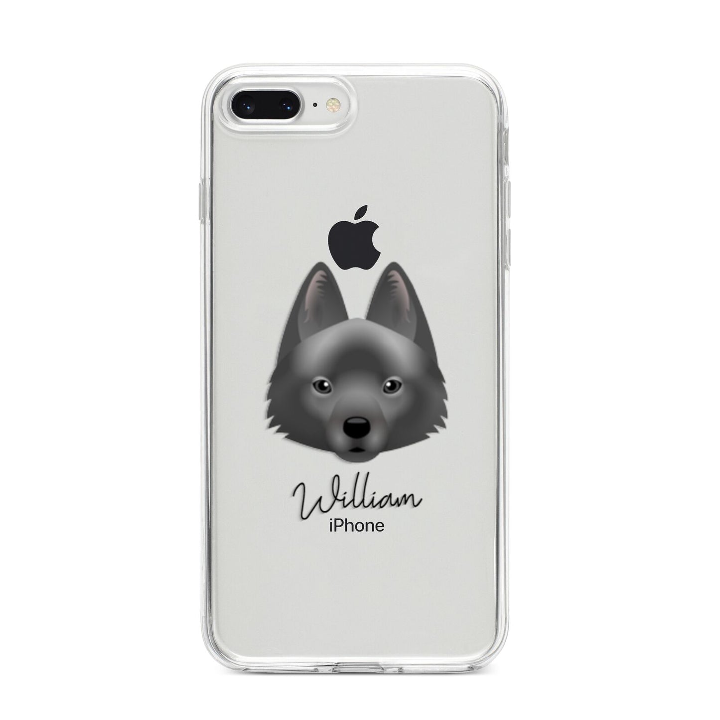 Schipperke Personalised iPhone 8 Plus Bumper Case on Silver iPhone