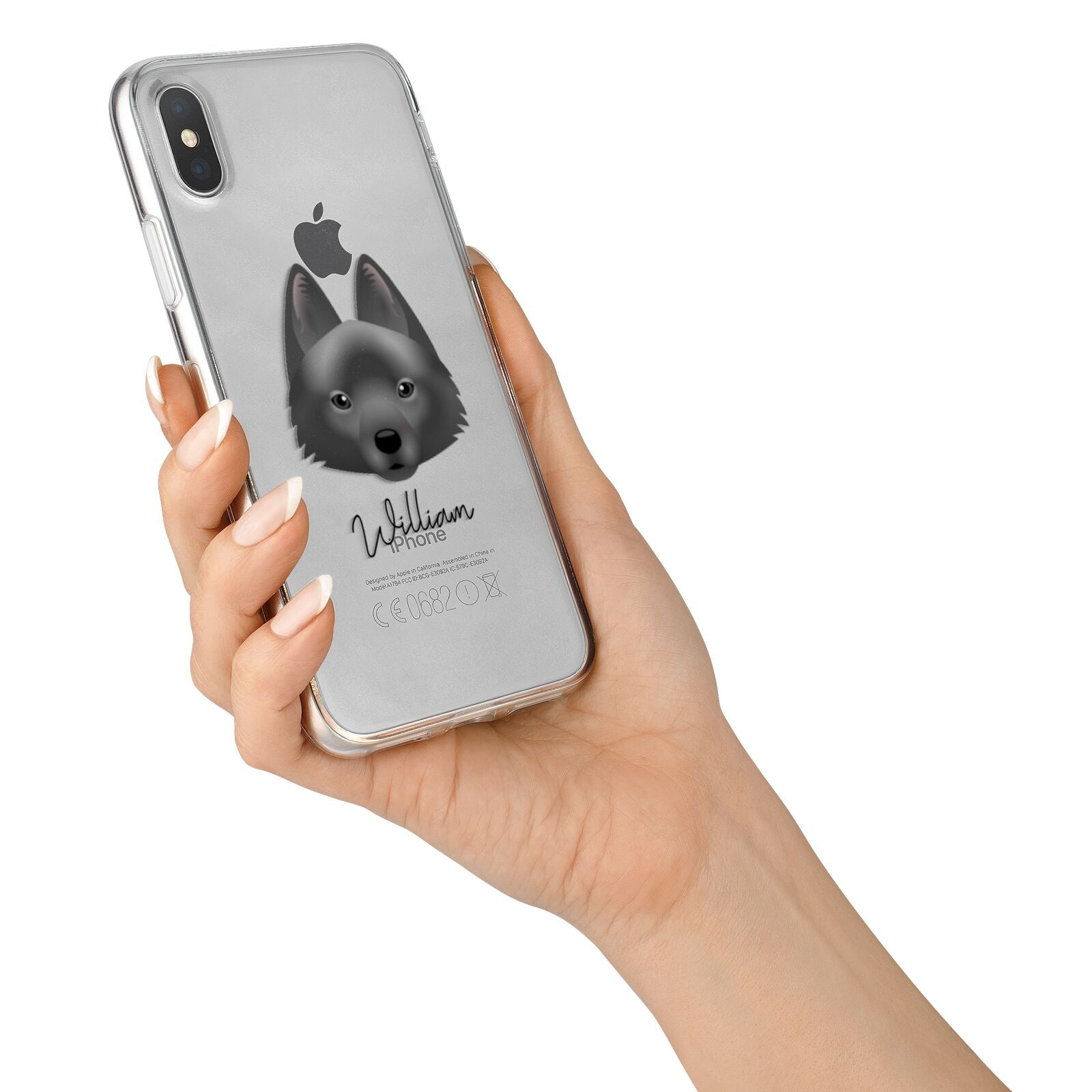 Schipperke Personalised iPhone X Bumper Case on Silver iPhone Alternative Image 2