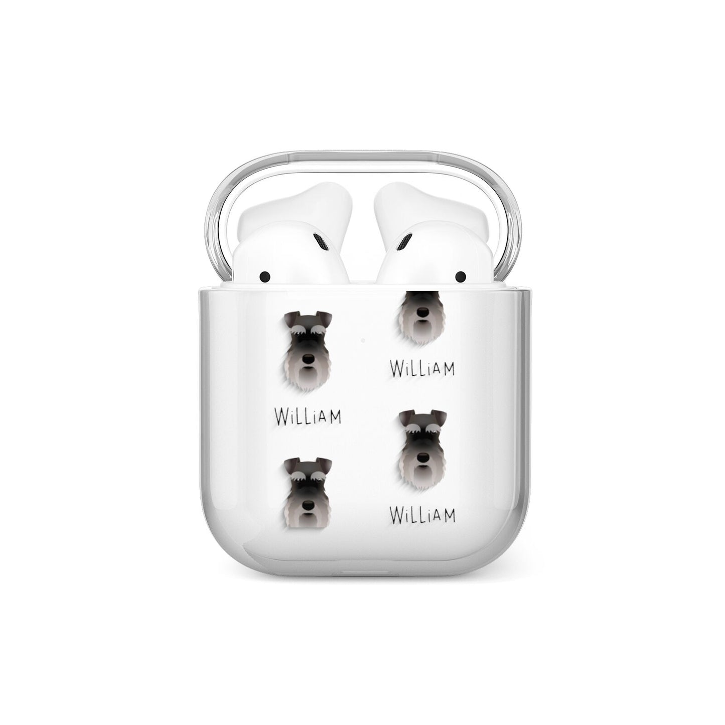 Schnauzer Icon with Name AirPods Case