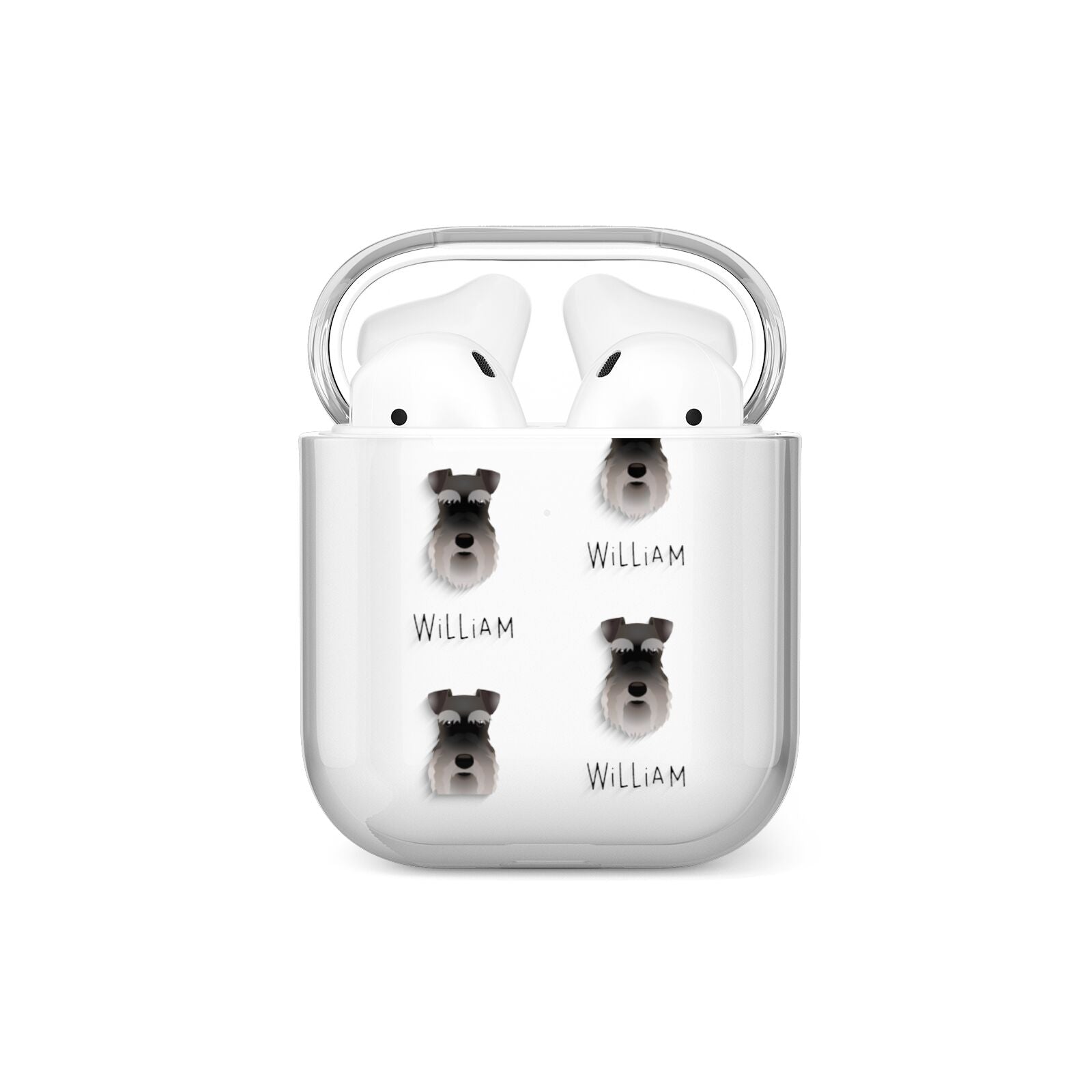 Schnauzer Icon with Name AirPods Case