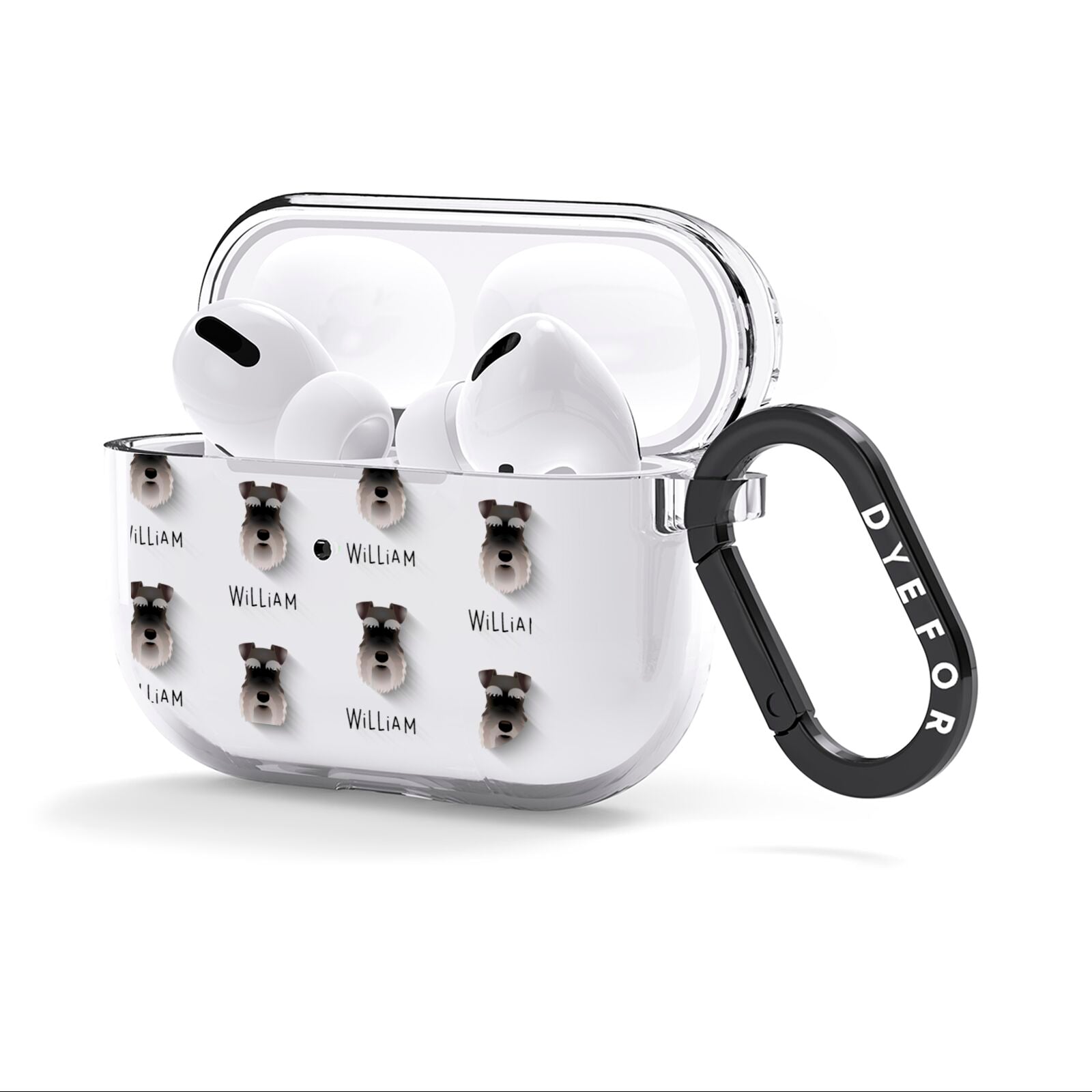 Schnauzer Icon with Name AirPods Clear Case 3rd Gen Side Image