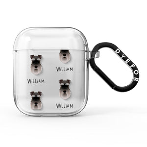 Schnauzer Icon with Name AirPods Case