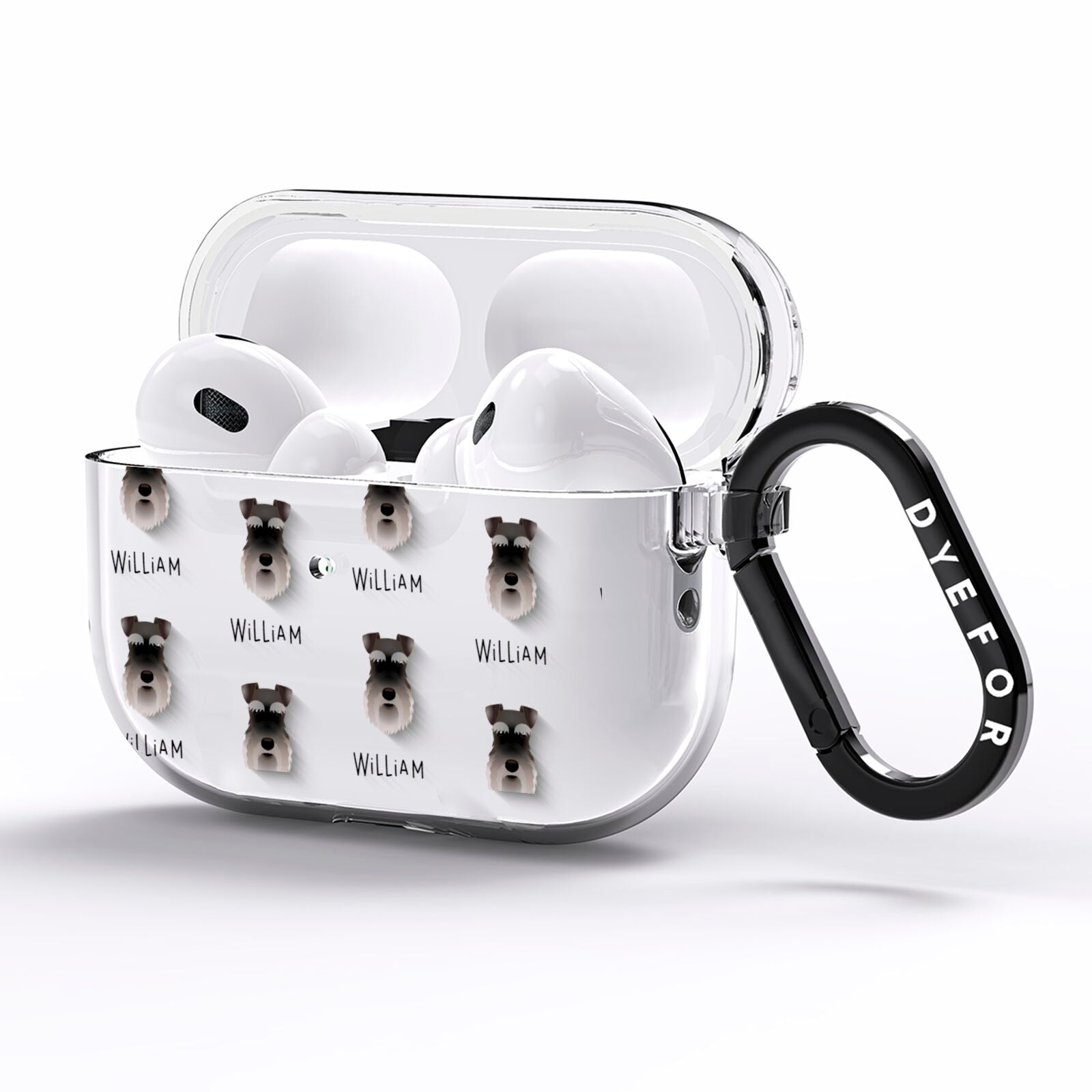 Schnauzer Icon with Name AirPods Pro Clear Case Side Image