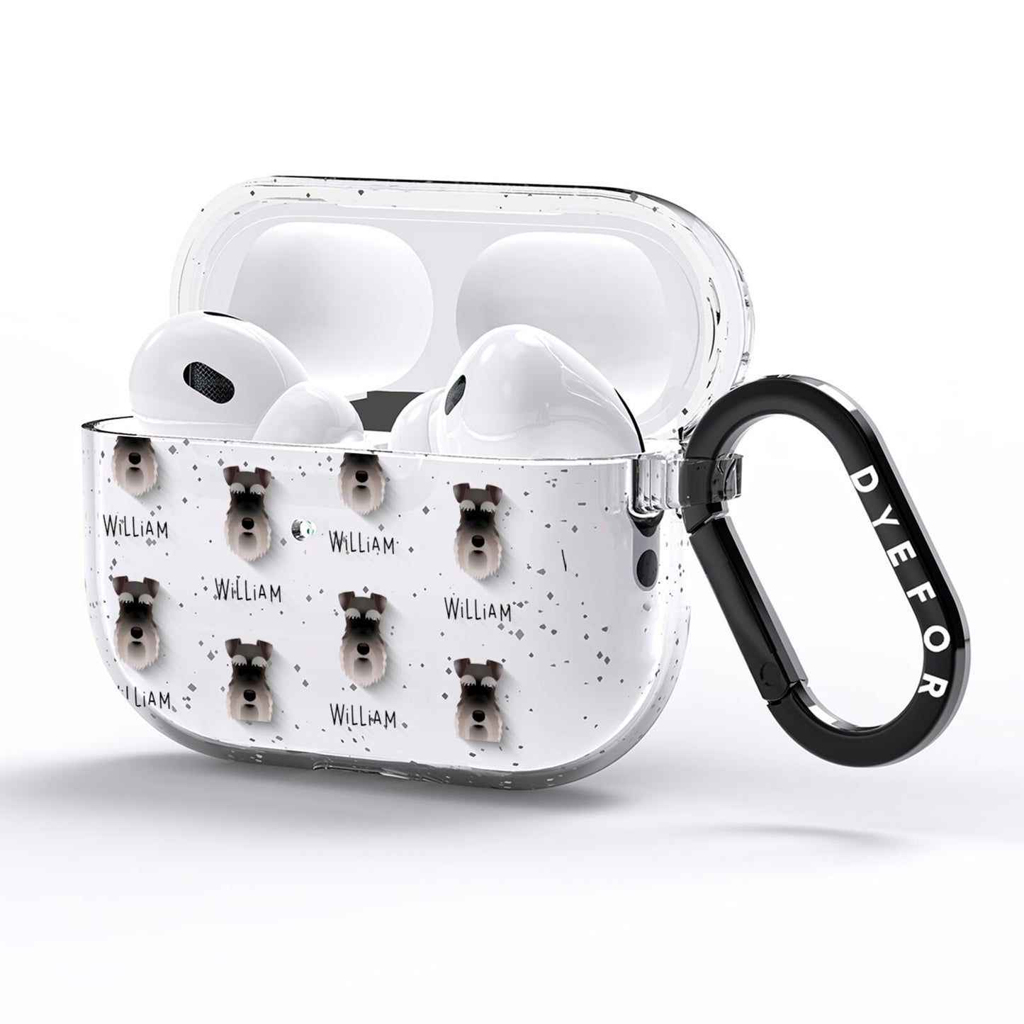 Schnauzer Icon with Name AirPods Pro Glitter Case Side Image