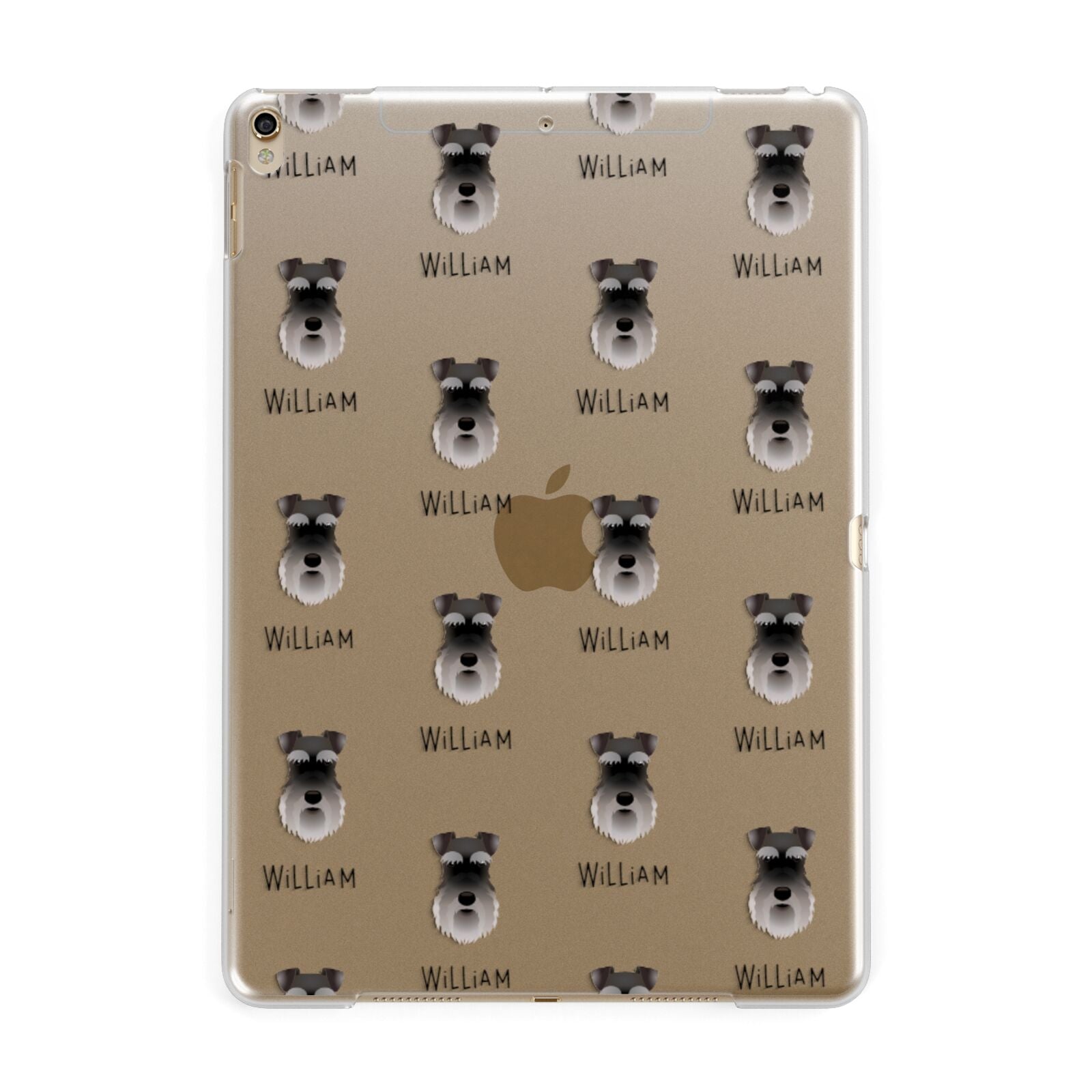 Schnauzer Icon with Name Apple iPad Gold Case