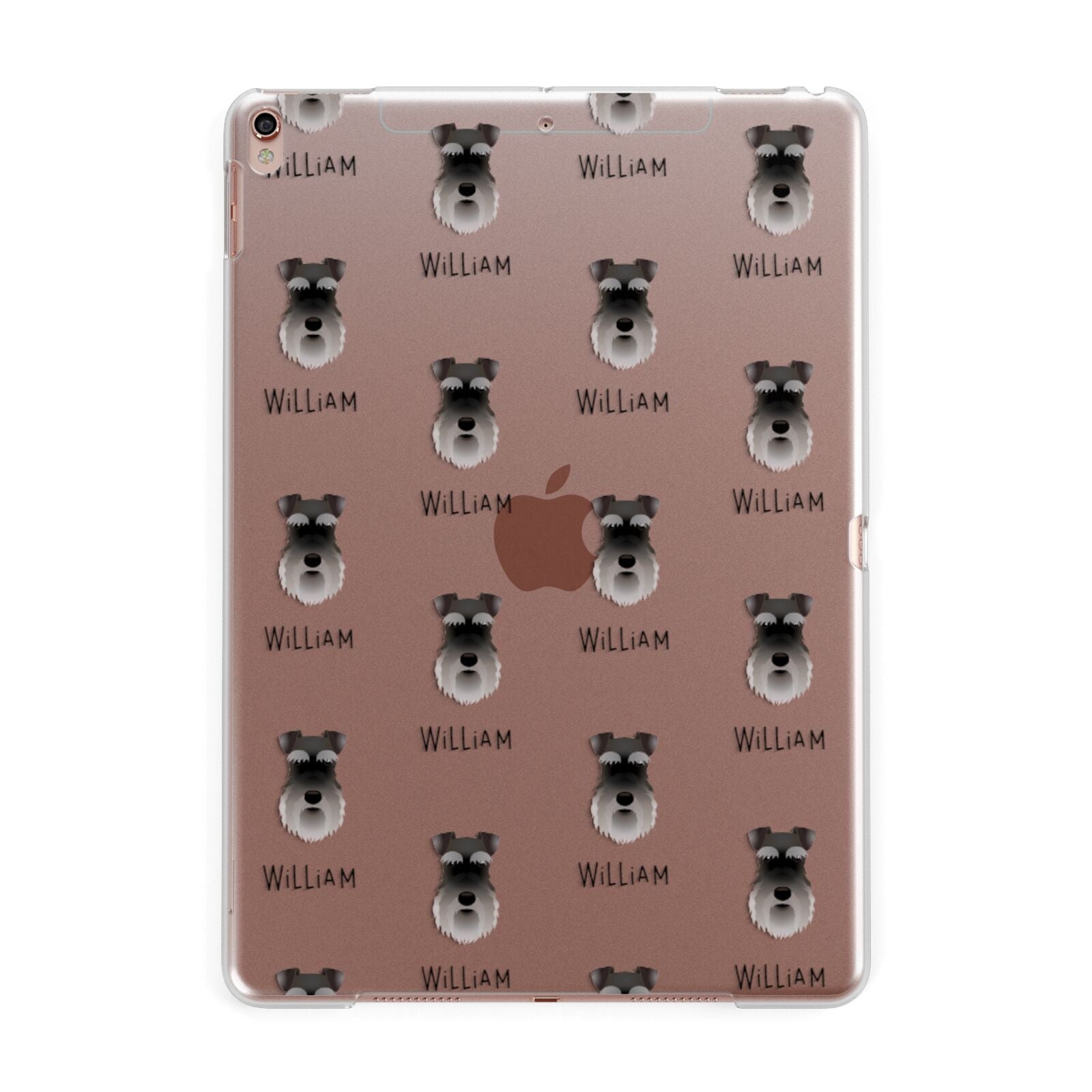 Schnauzer Icon with Name Apple iPad Rose Gold Case