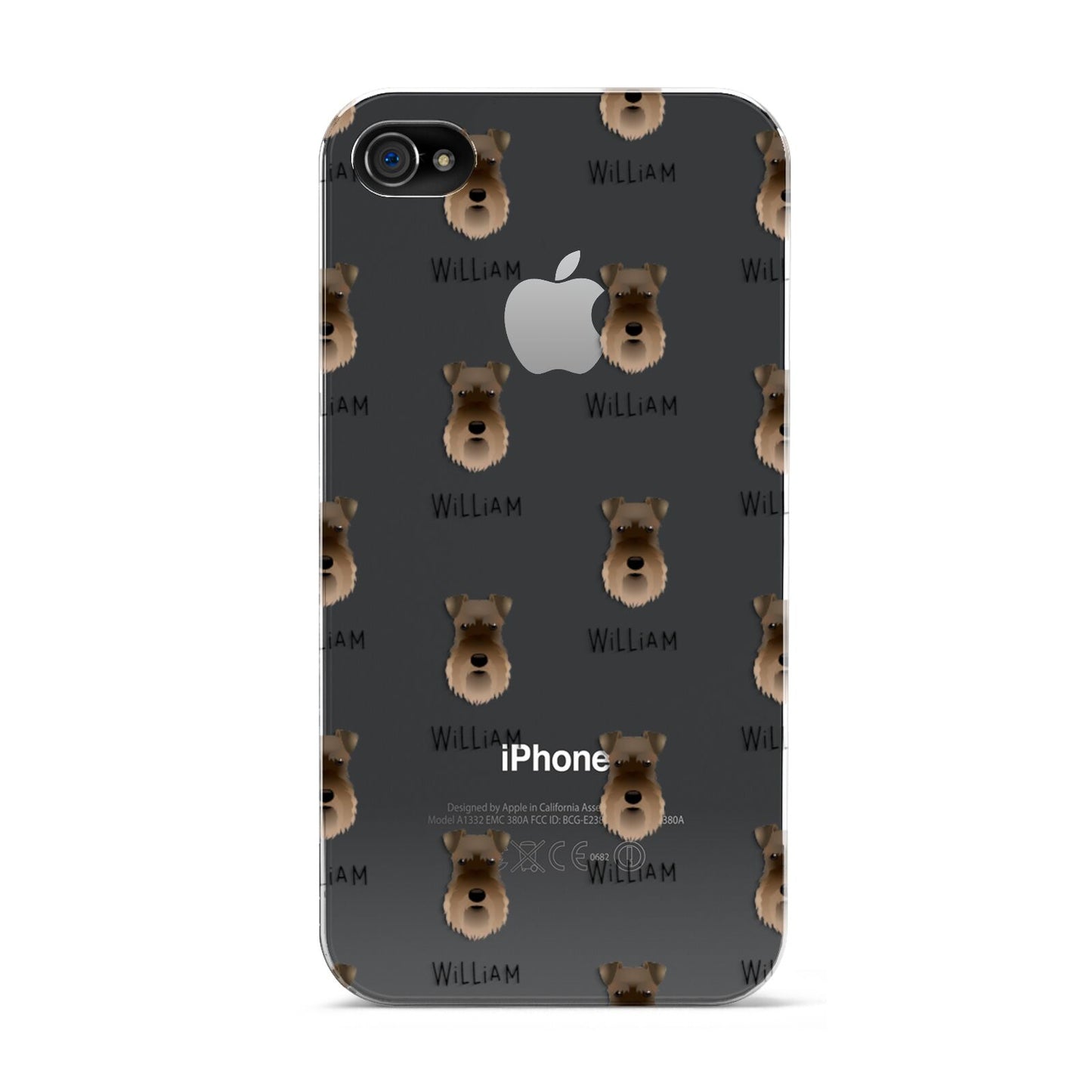 Schnauzer Icon with Name Apple iPhone 4s Case