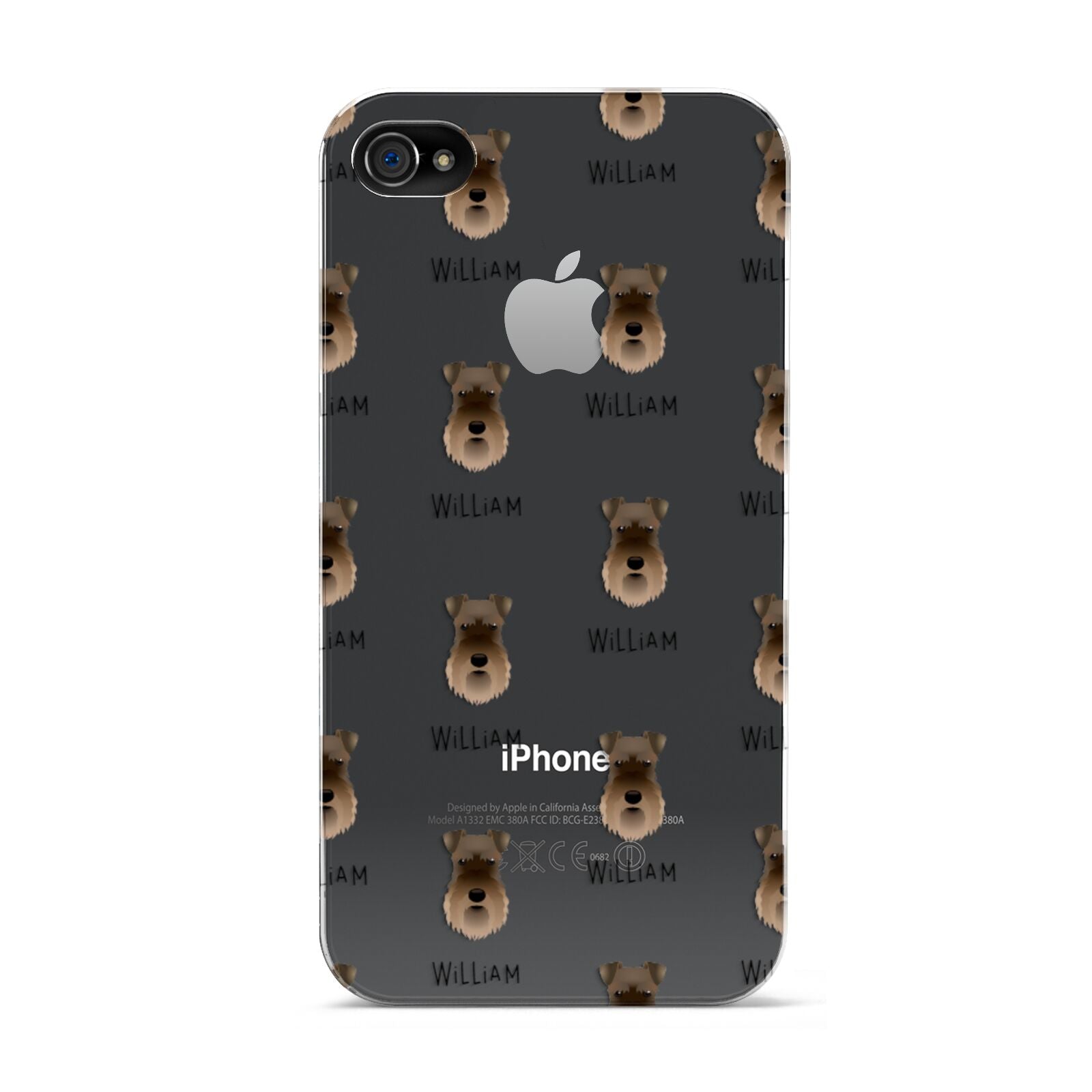 Schnauzer Icon with Name Apple iPhone 4s Case