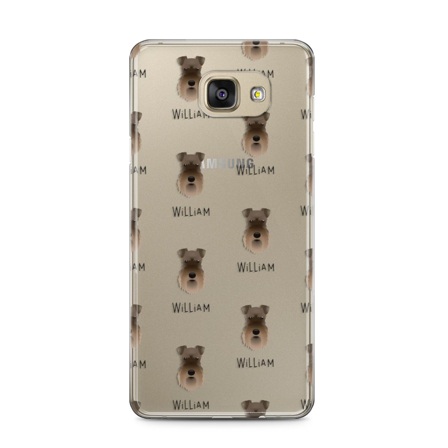 Schnauzer Icon with Name Samsung Galaxy A5 2016 Case on gold phone