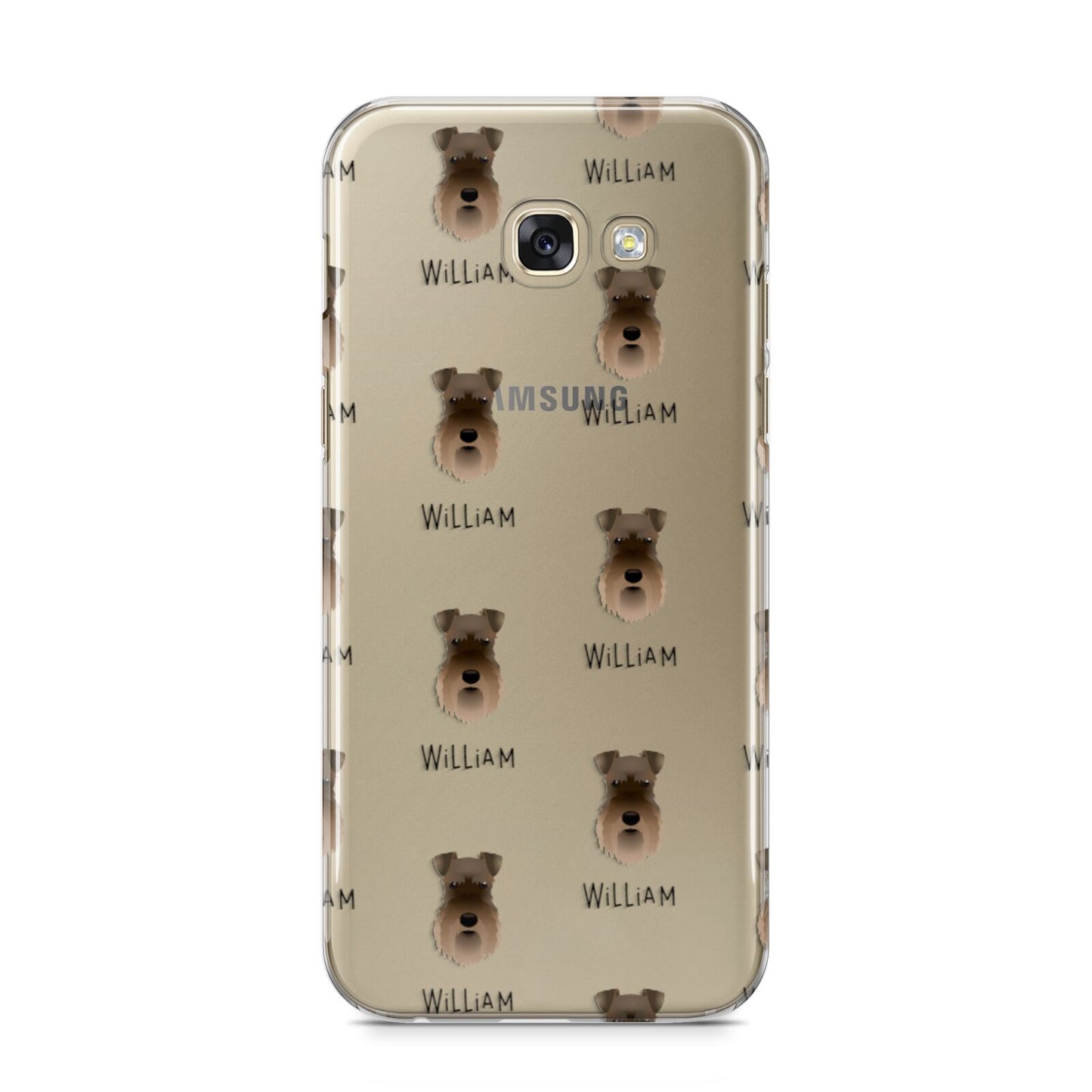 Schnauzer Icon with Name Samsung Galaxy A5 2017 Case on gold phone