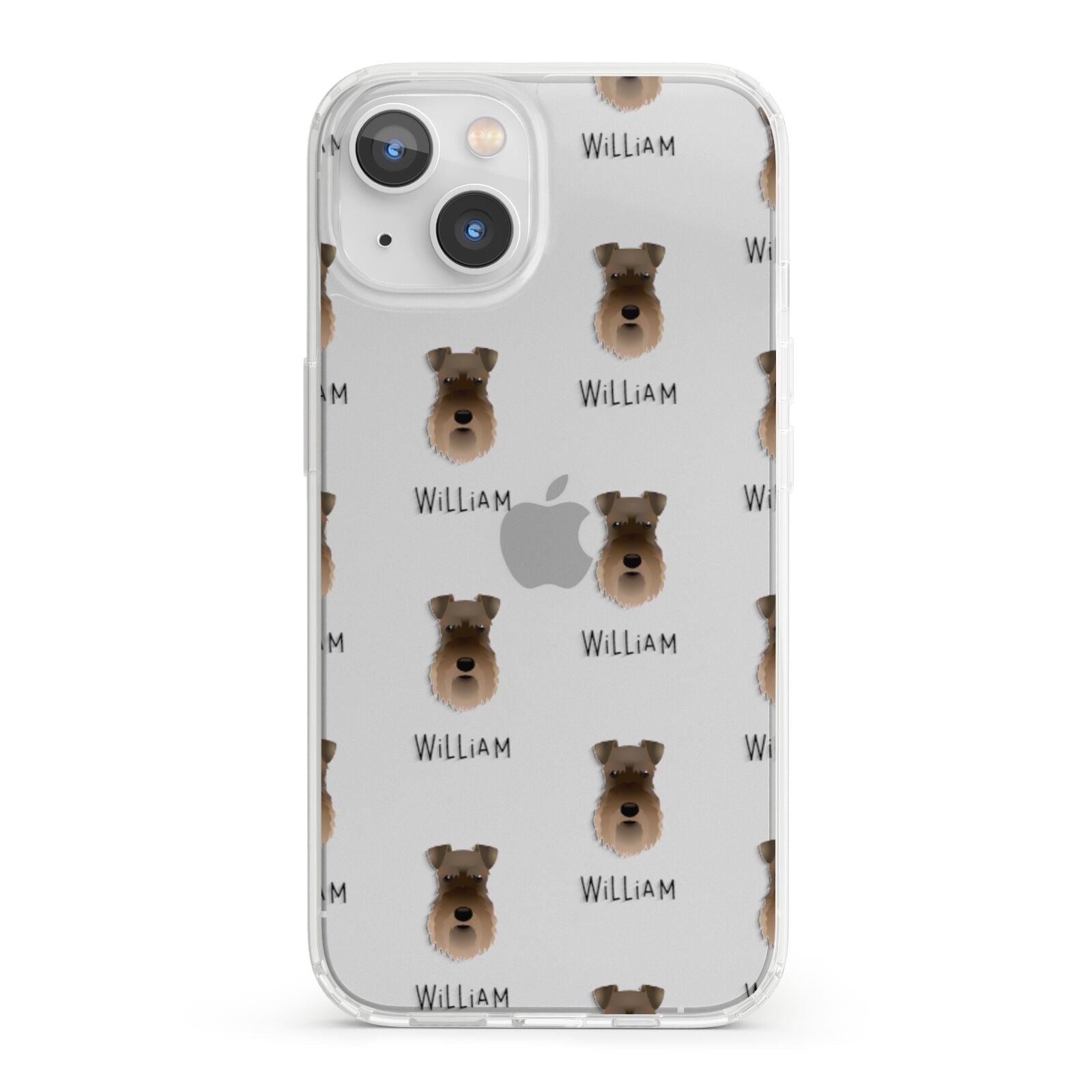 Schnauzer Icon with Name iPhone 13 Clear Bumper Case