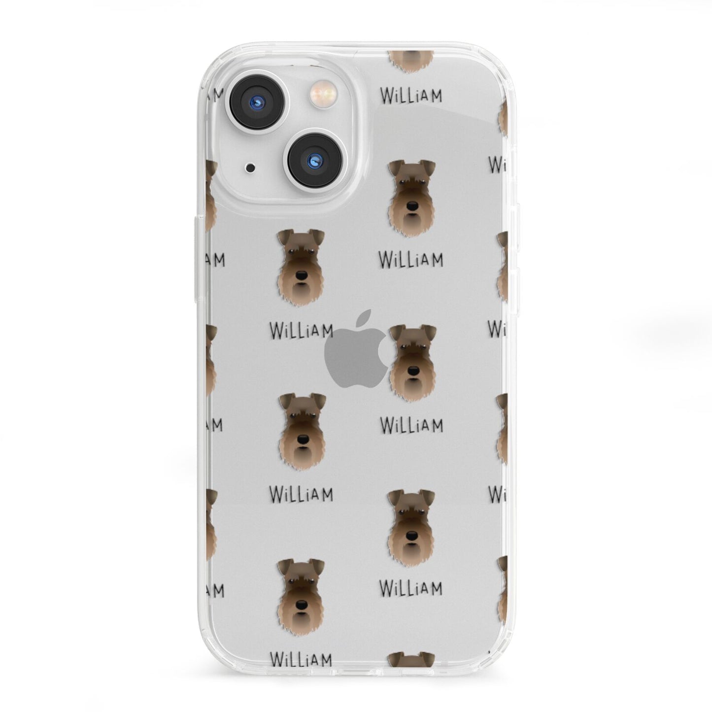 Schnauzer Icon with Name iPhone 13 Mini Clear Bumper Case