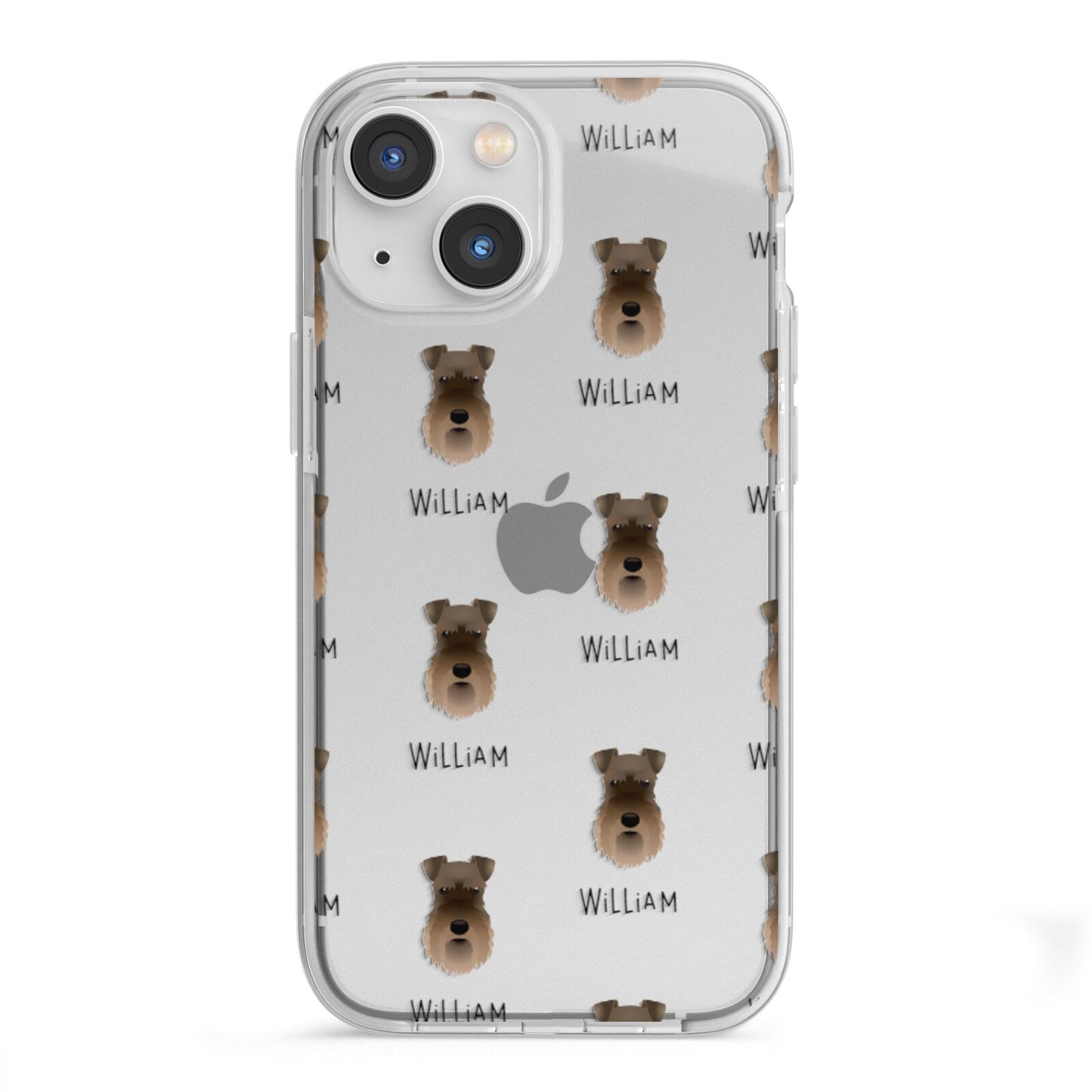 Schnauzer Icon with Name iPhone 13 Mini TPU Impact Case with White Edges