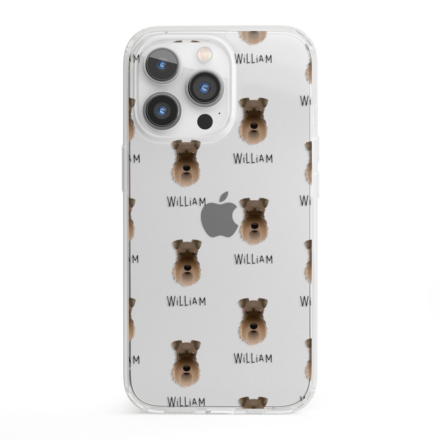 Schnauzer Icon with Name iPhone 13 Pro Clear Bumper Case