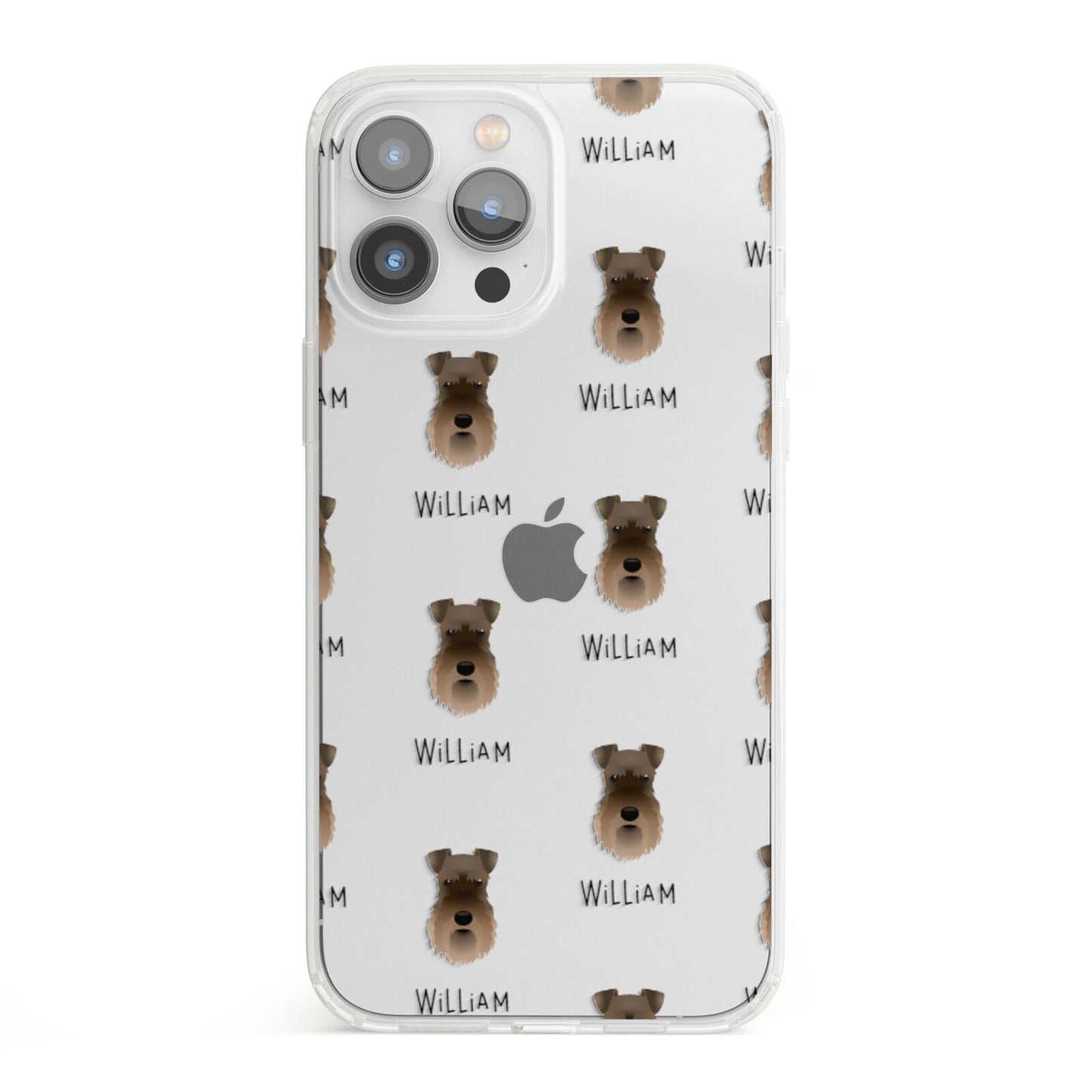 Schnauzer Icon with Name iPhone 13 Pro Max Clear Bumper Case