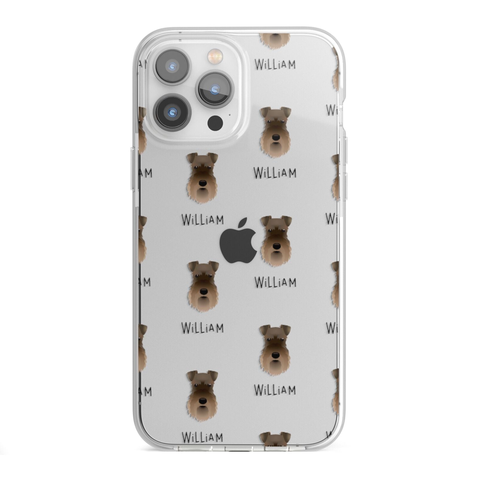 Schnauzer Icon with Name iPhone 13 Pro Max TPU Impact Case with White Edges