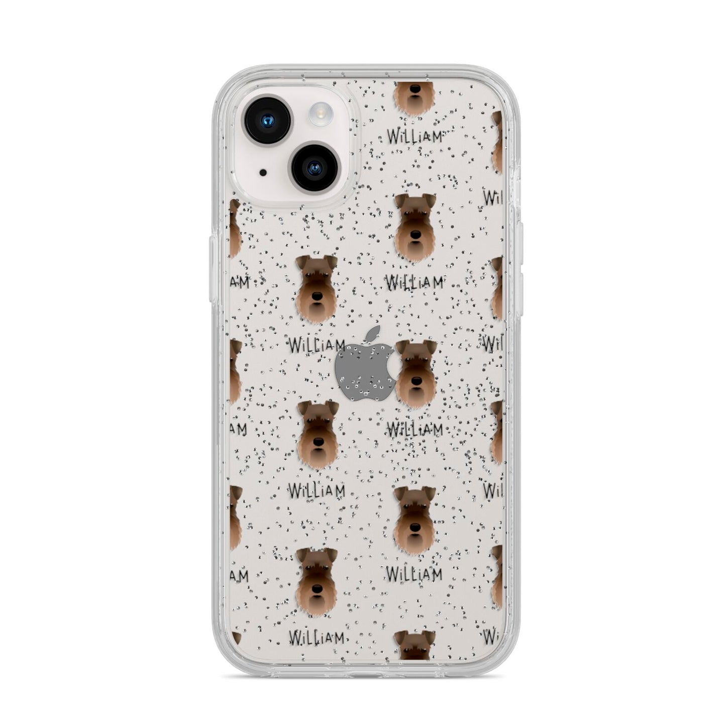 Schnauzer Icon with Name iPhone 14 Plus Glitter Tough Case Starlight