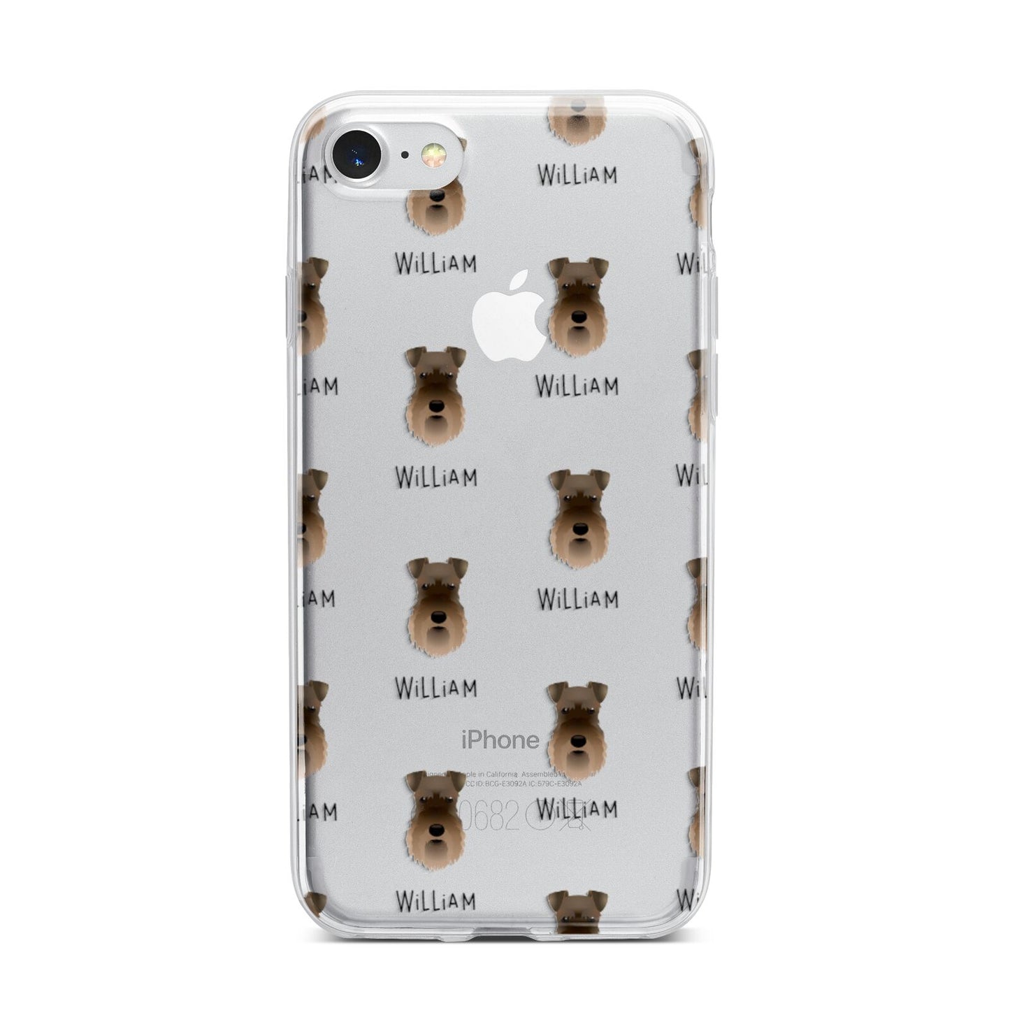 Schnauzer Icon with Name iPhone 7 Bumper Case on Silver iPhone