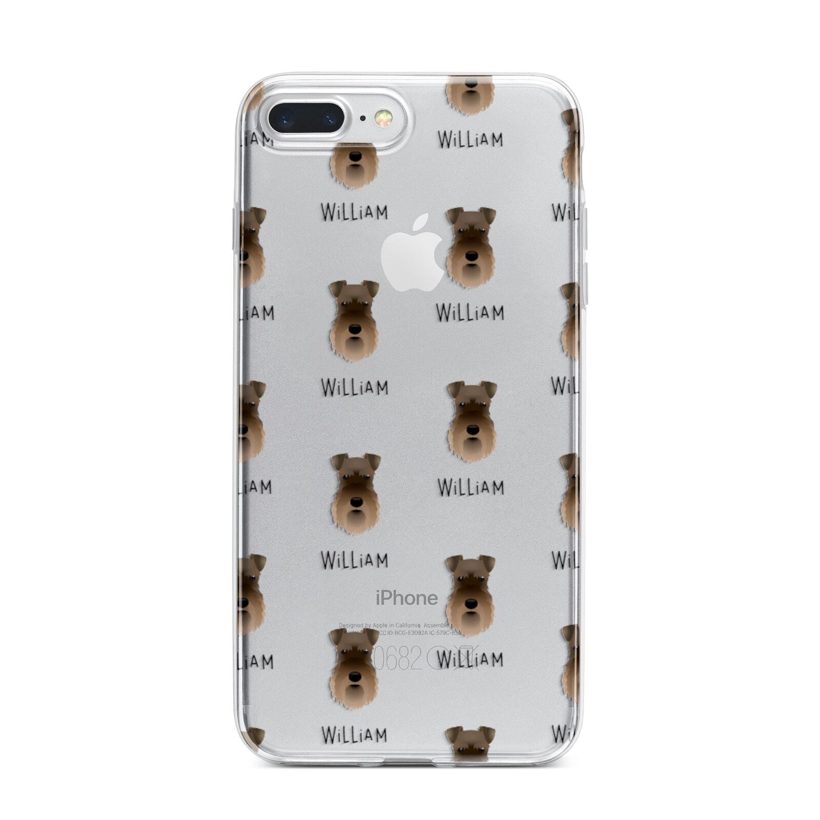 Schnauzer Icon with Name iPhone 7 Plus Bumper Case on Silver iPhone