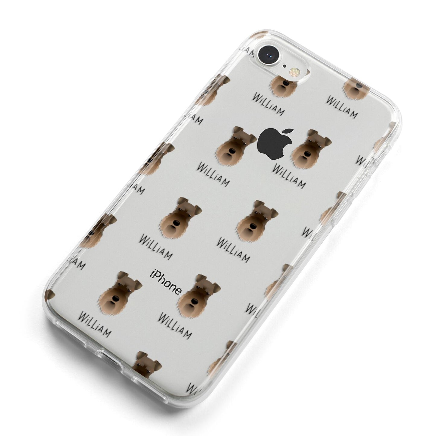 Schnauzer Icon with Name iPhone 8 Bumper Case on Silver iPhone Alternative Image