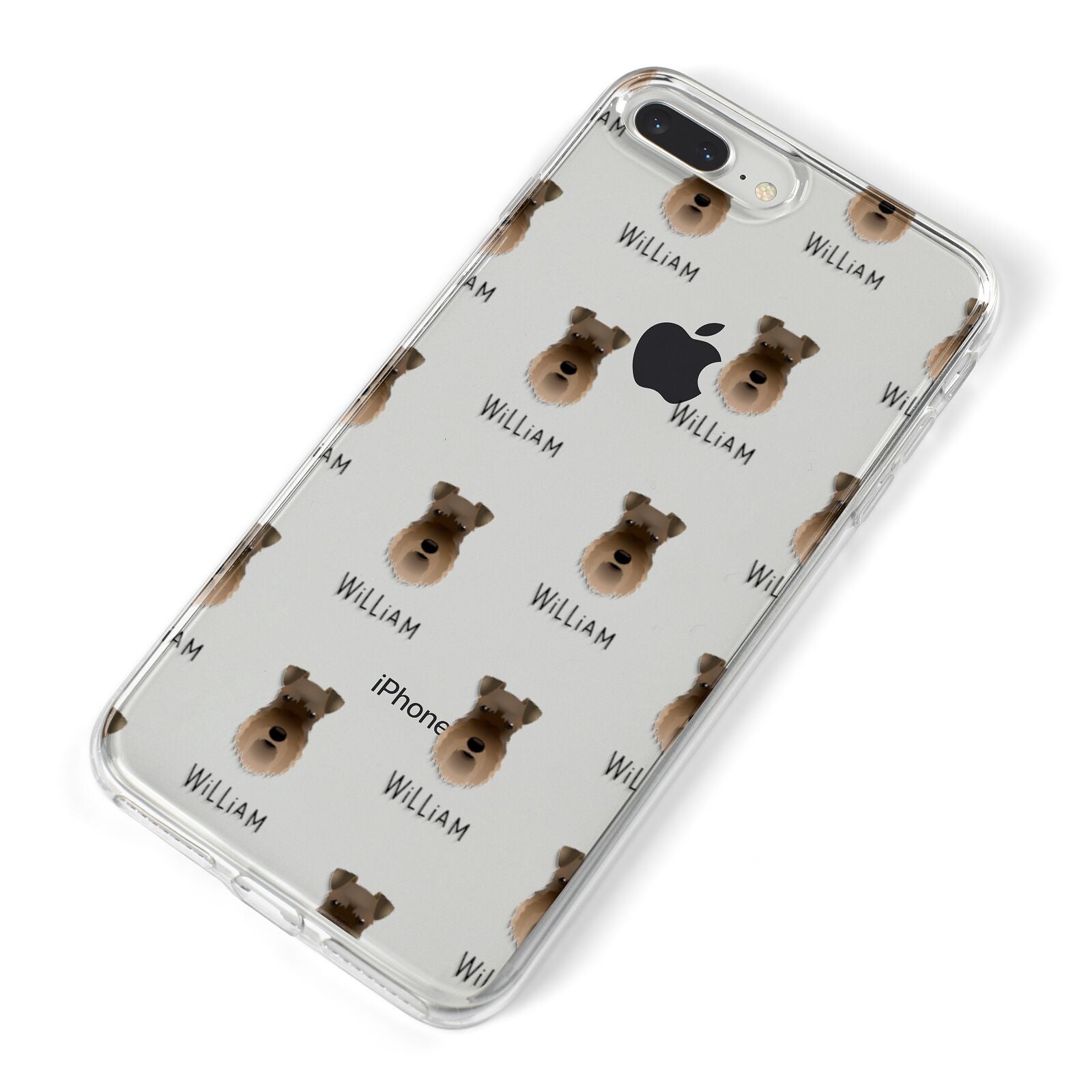 Schnauzer Icon with Name iPhone 8 Plus Bumper Case on Silver iPhone Alternative Image
