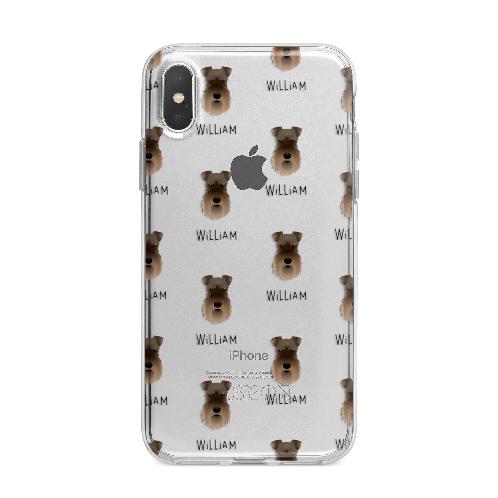 Schnauzer Icon with Name iPhone X Bumper Case on Silver iPhone Alternative Image 1