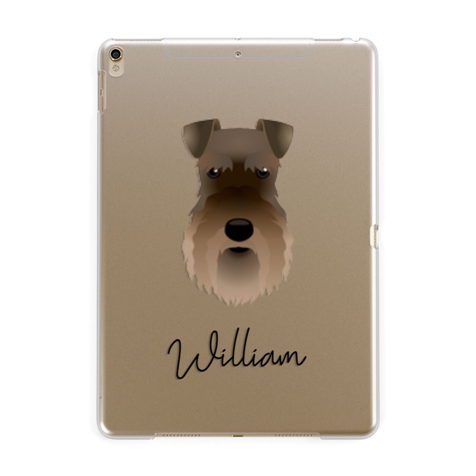 Schnauzer Personalised Apple iPad Gold Case