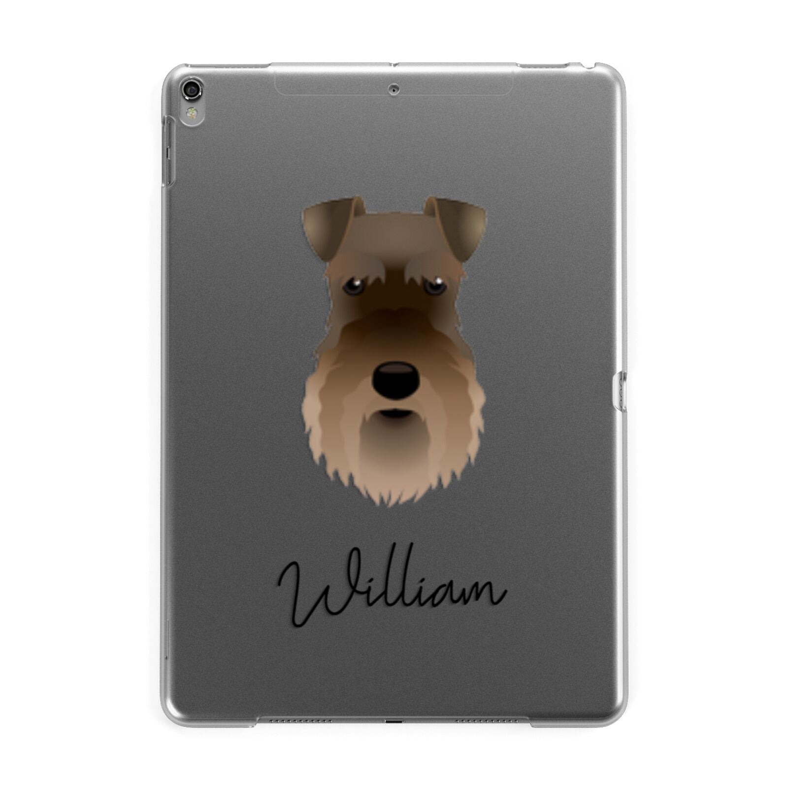 Schnauzer Personalised Apple iPad Grey Case