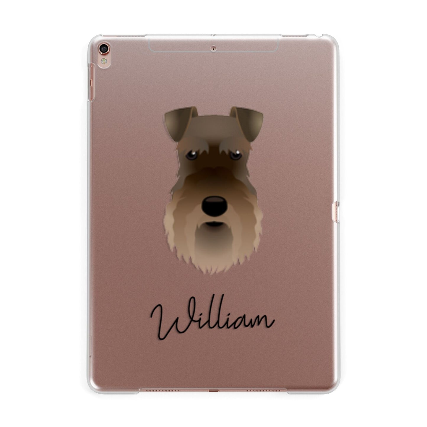 Schnauzer Personalised Apple iPad Rose Gold Case