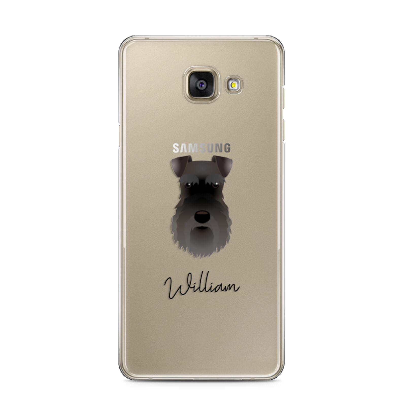 Schnauzer Personalised Samsung Galaxy A3 2016 Case on gold phone