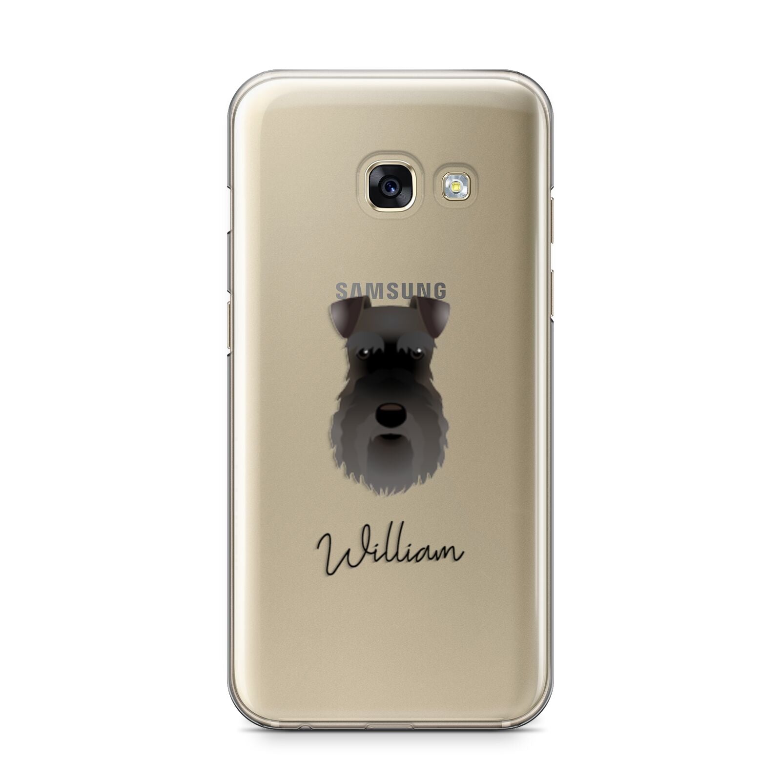 Schnauzer Personalised Samsung Galaxy A3 2017 Case on gold phone