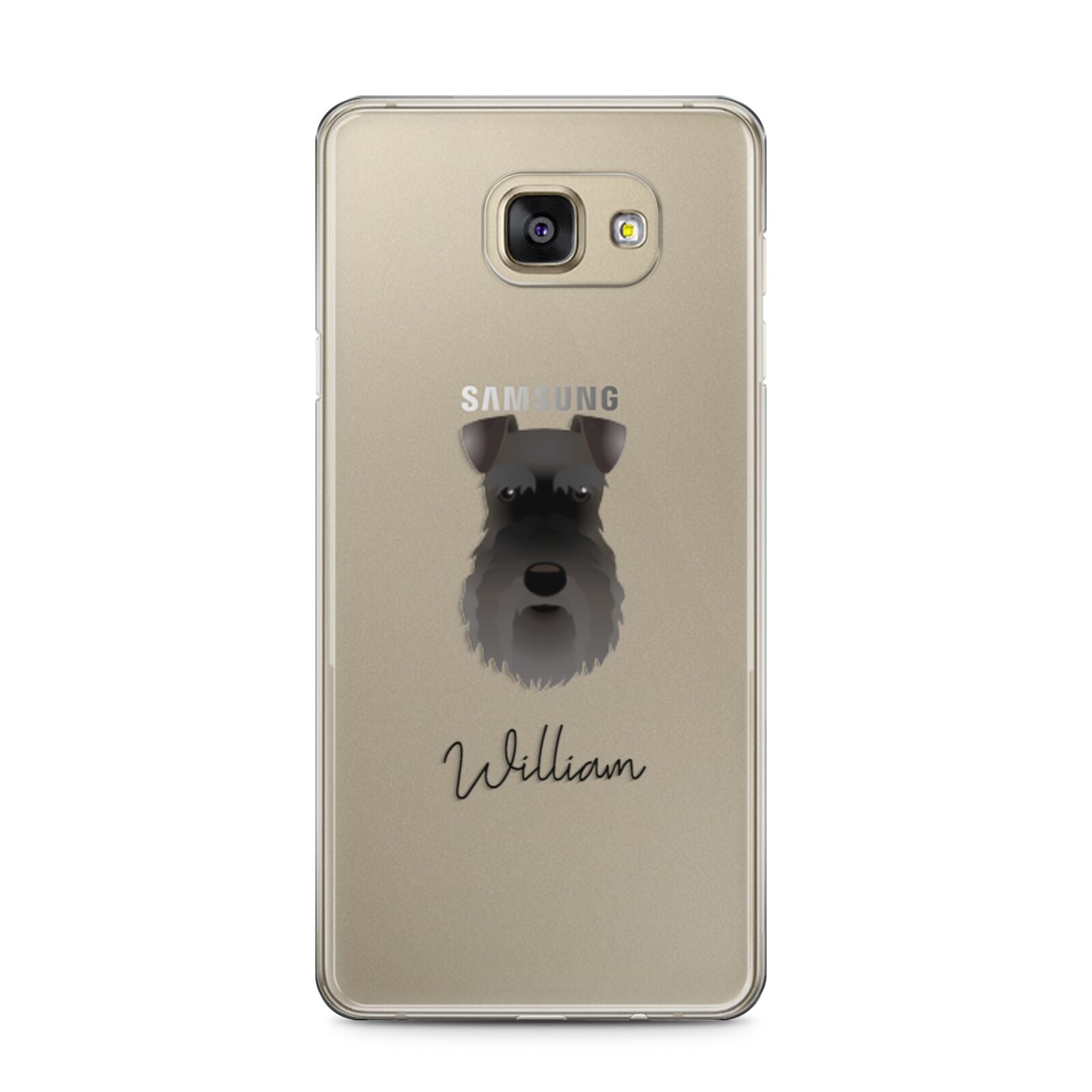 Schnauzer Personalised Samsung Galaxy A5 2016 Case on gold phone