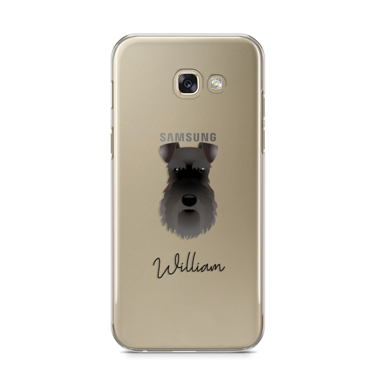 Schnauzer Personalised Samsung Galaxy A5 2017 Case on gold phone