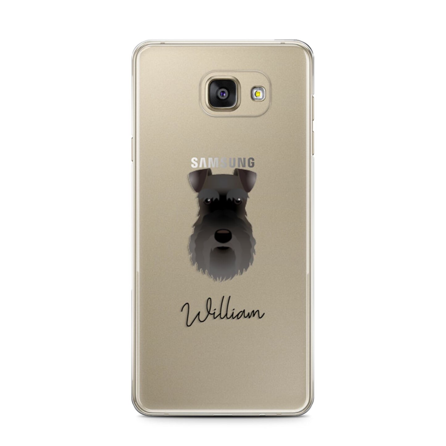 Schnauzer Personalised Samsung Galaxy A7 2016 Case on gold phone