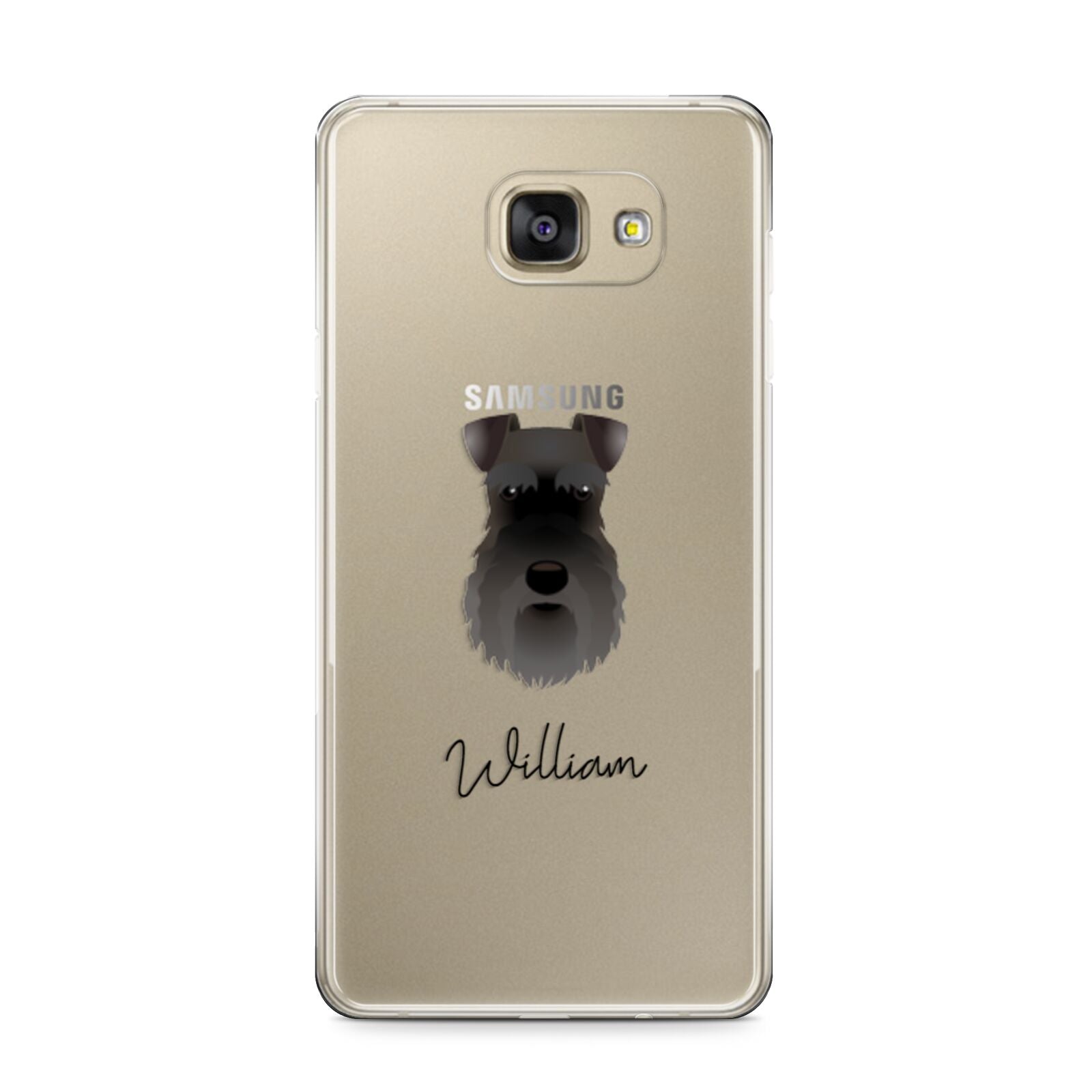 Schnauzer Personalised Samsung Galaxy A9 2016 Case on gold phone