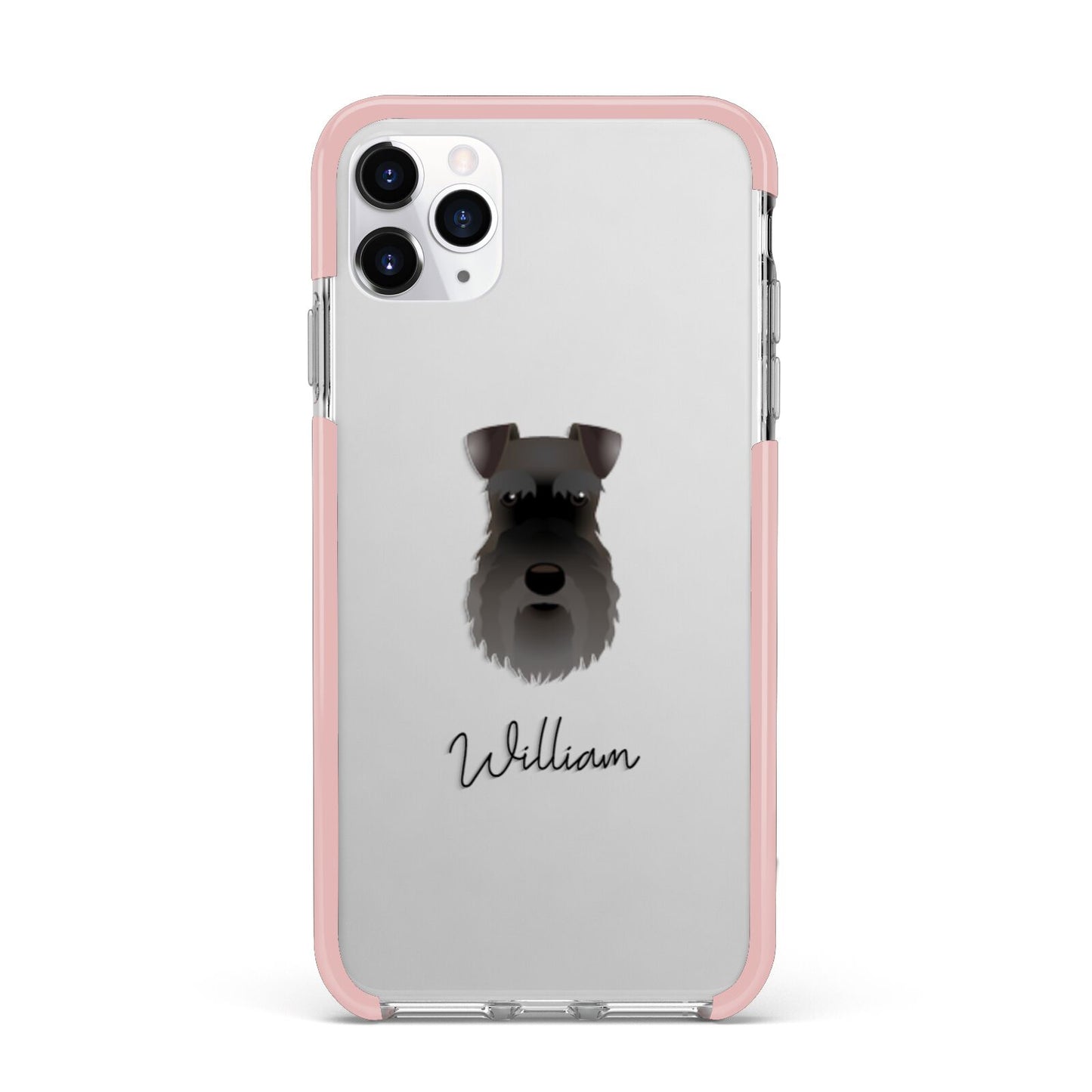 Schnauzer Personalised iPhone 11 Pro Max Impact Pink Edge Case