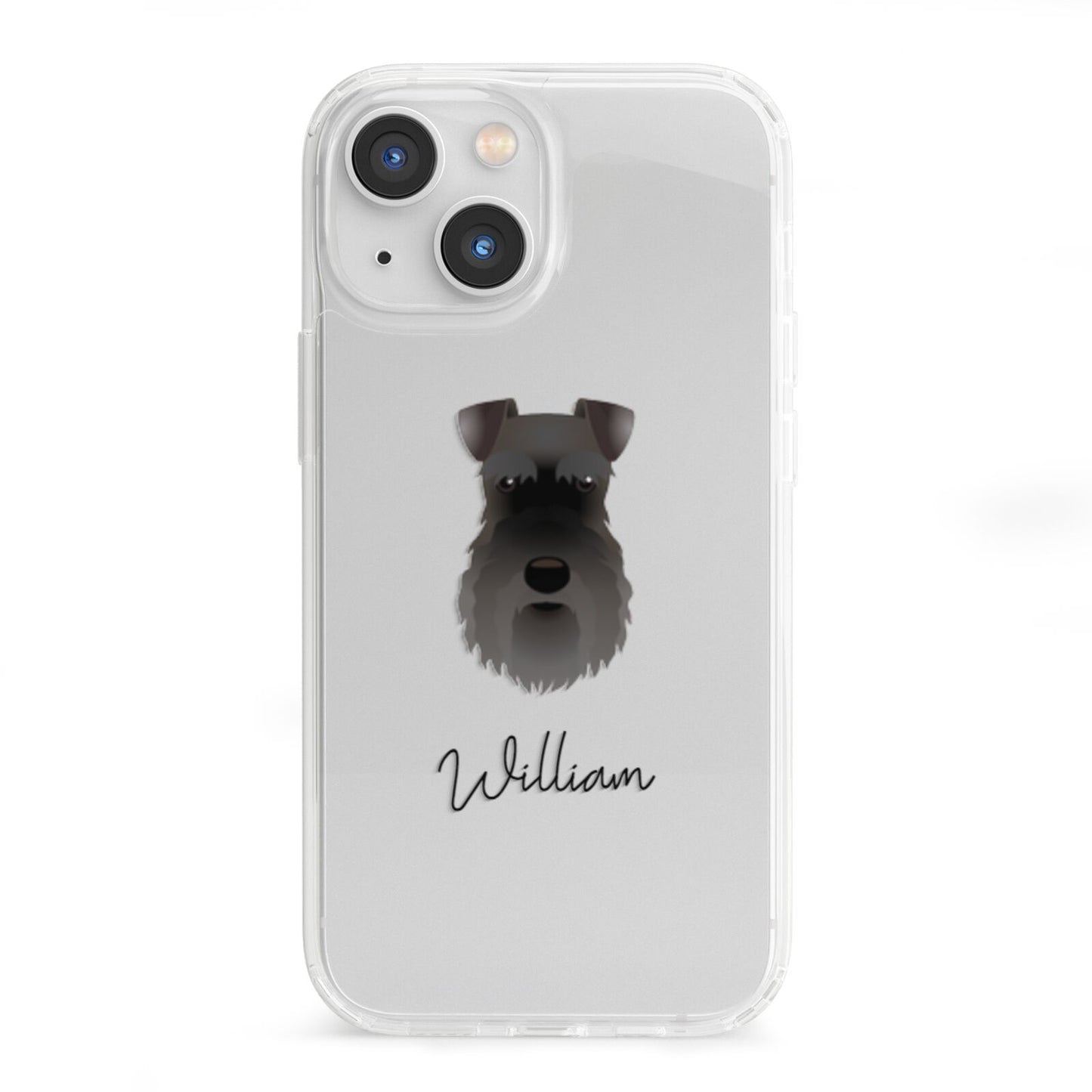 Schnauzer Personalised iPhone 13 Mini Clear Bumper Case