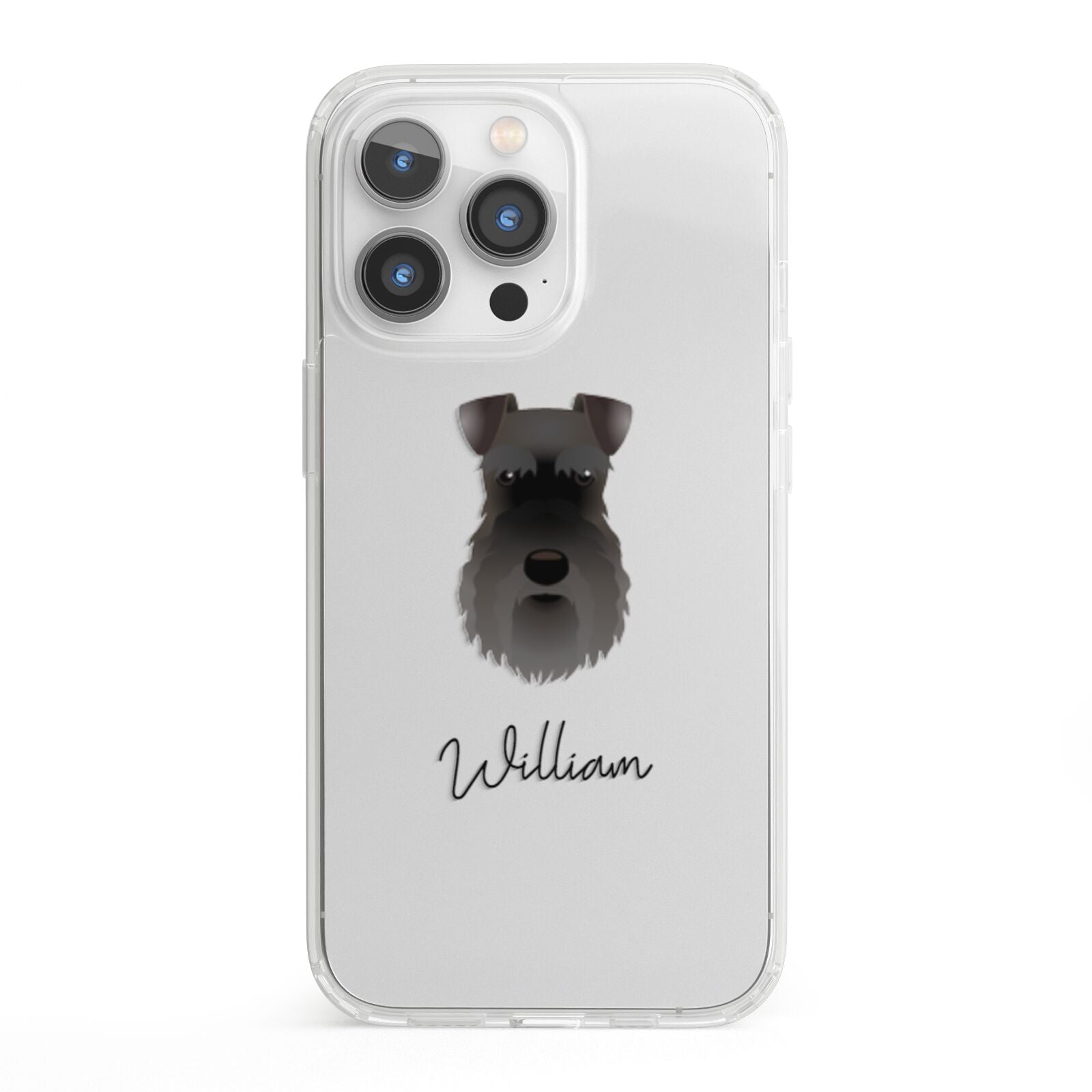 Schnauzer Personalised iPhone 13 Pro Clear Bumper Case