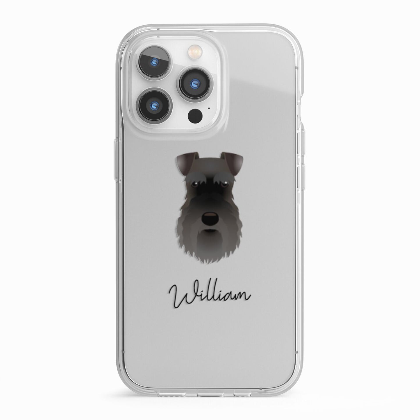 Schnauzer Personalised iPhone 13 Pro TPU Impact Case with White Edges