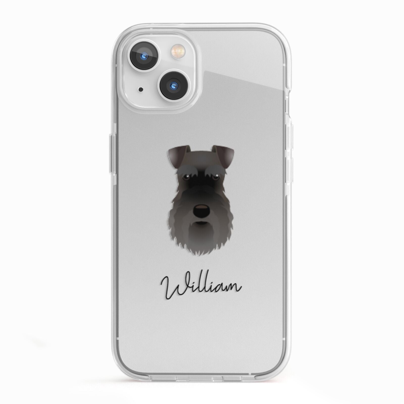 Schnauzer Personalised iPhone 13 TPU Impact Case with White Edges