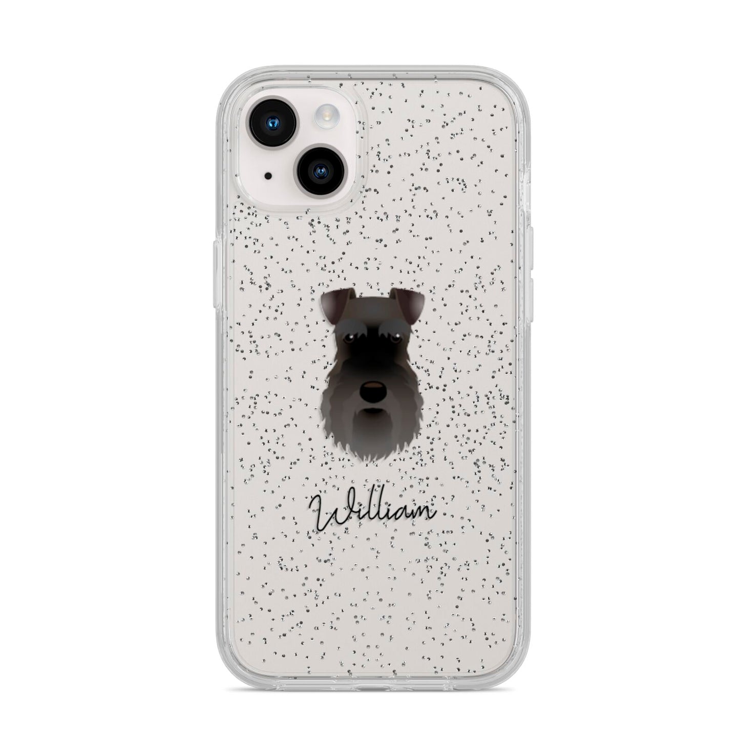 Schnauzer Personalised iPhone 14 Plus Glitter Tough Case Starlight