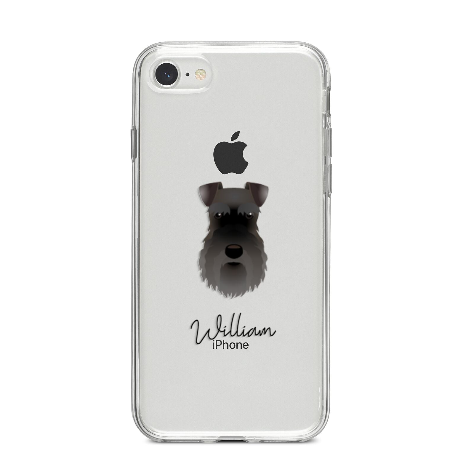 Schnauzer Personalised iPhone 8 Bumper Case on Silver iPhone