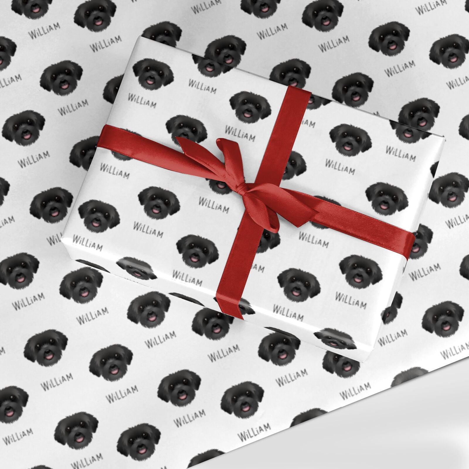 Schnoodle Icon with Name Custom Wrapping Paper