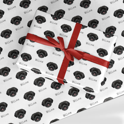Schnoodle Icon with Name Custom Wrapping Paper