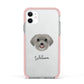 Schnoodle Personalised Apple iPhone 11 in White with Pink Impact Case