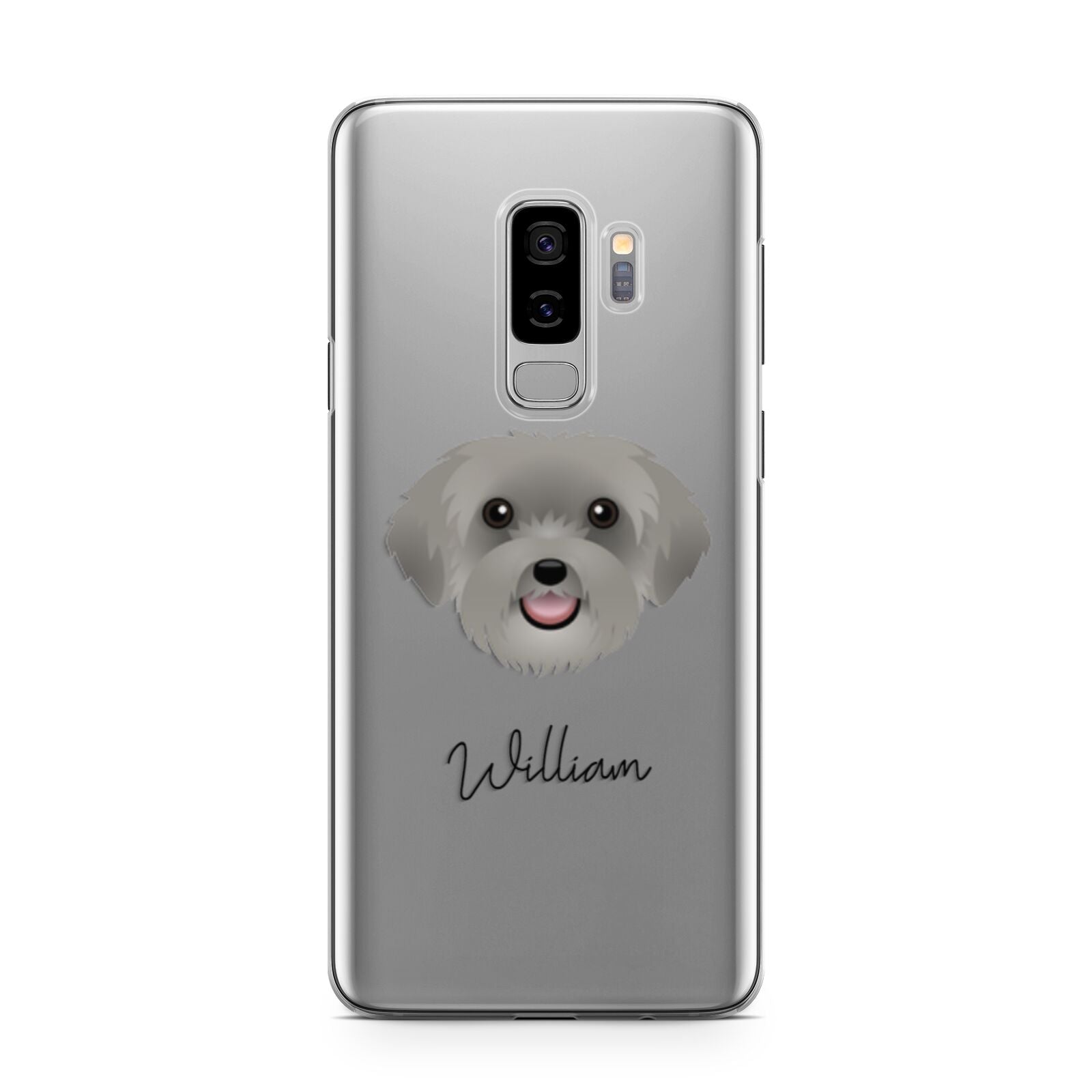 Schnoodle Personalised Samsung Galaxy S9 Plus Case on Silver phone