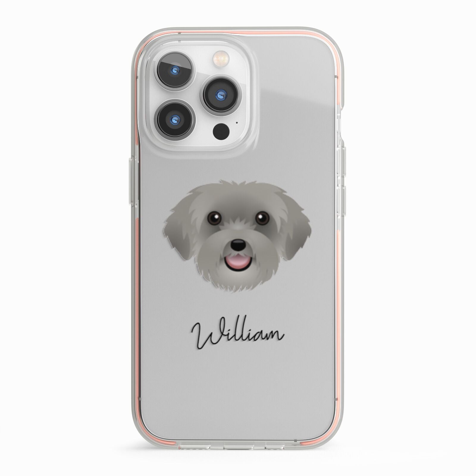 Schnoodle Personalised iPhone 13 Pro TPU Impact Case with Pink Edges