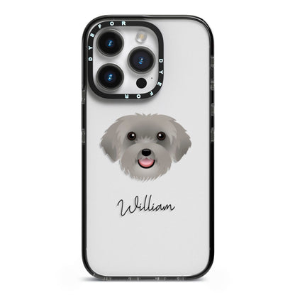Schnoodle Personalised iPhone 14 Pro Black Impact Case on Silver phone
