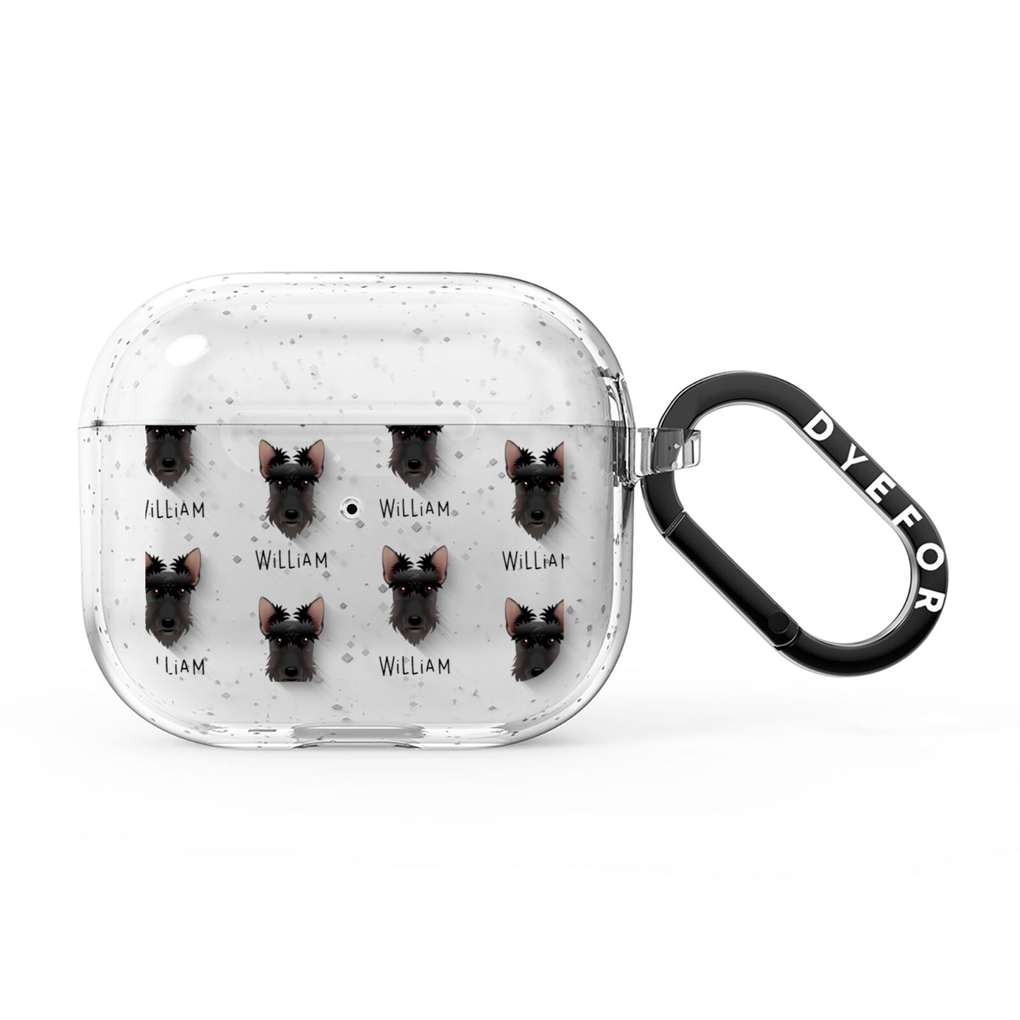 Scottish Terrier Icon with Name AirPods Glitter Case 3rd Gen