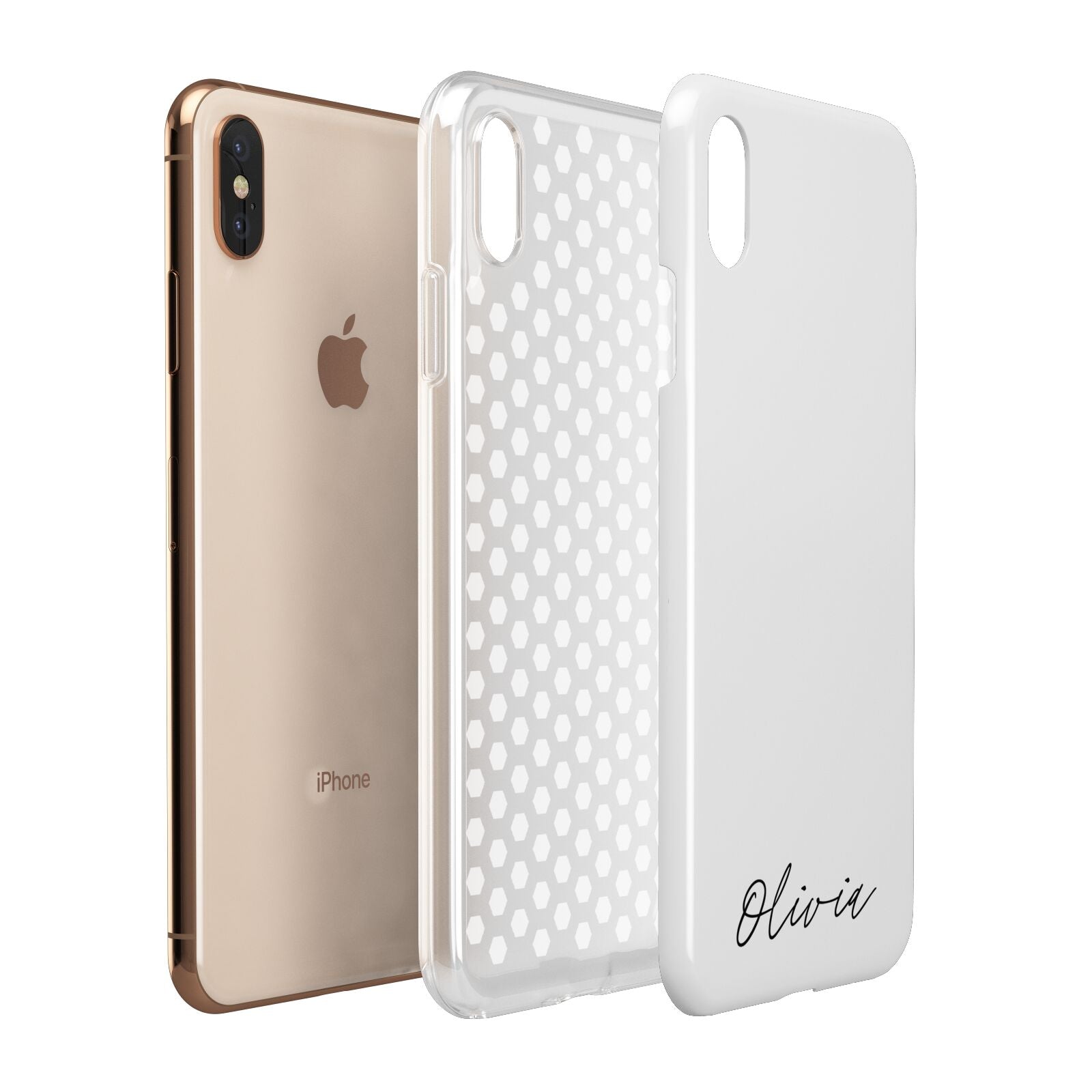 Scroll Text Name Apple iPhone Xs Max 3D Tough Case Expanded View